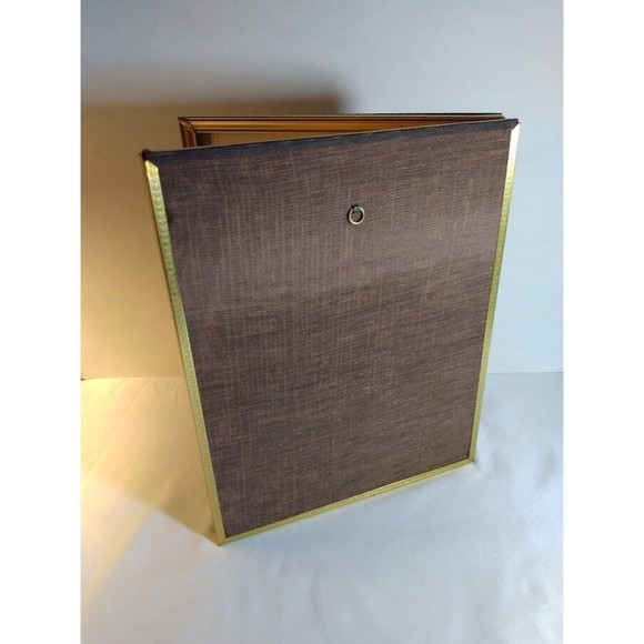 Vintage Bi-Fold Photo Picture Frame Double Hinge 8x10 Gold Tone Brass Metal - Picture 4 of 9